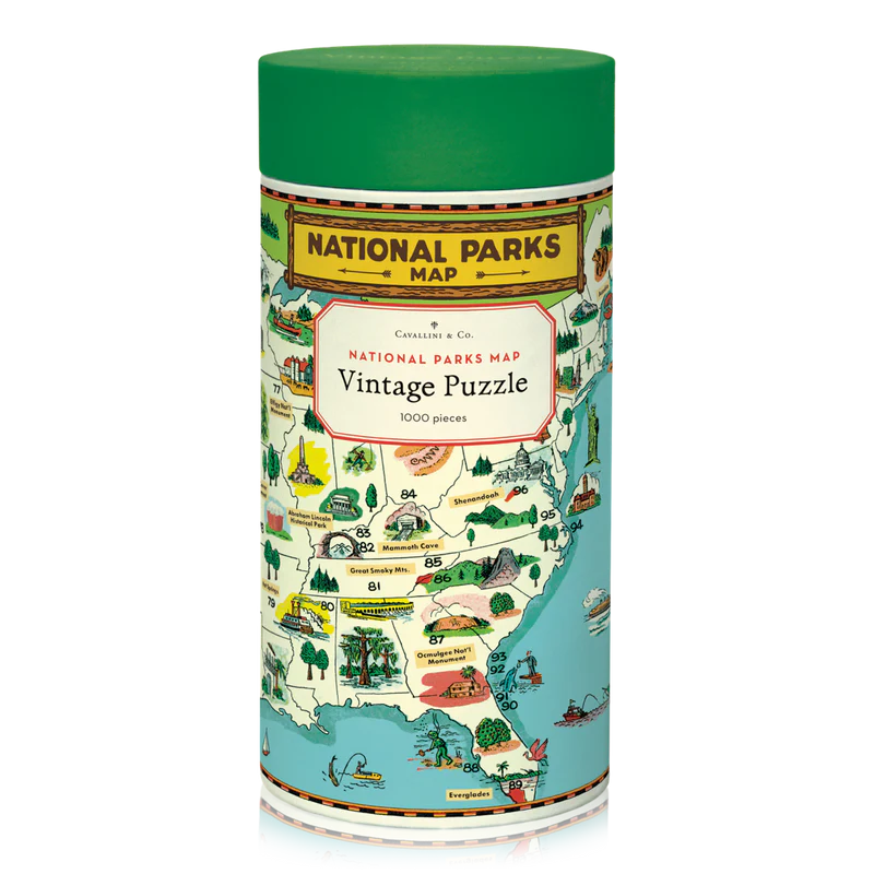 Vintage National Parks Map Puzzle